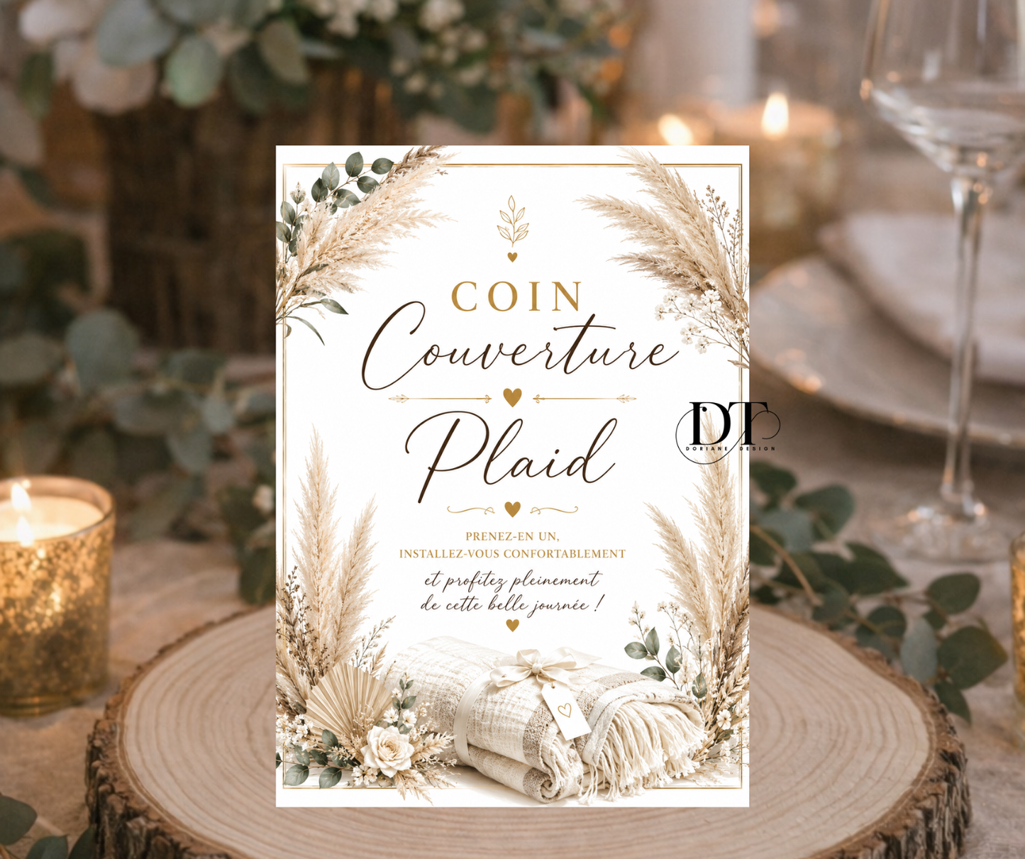 Panneau coin plaid / couvertures affiche personnalisée plaid mariage , anniversaire, baptême