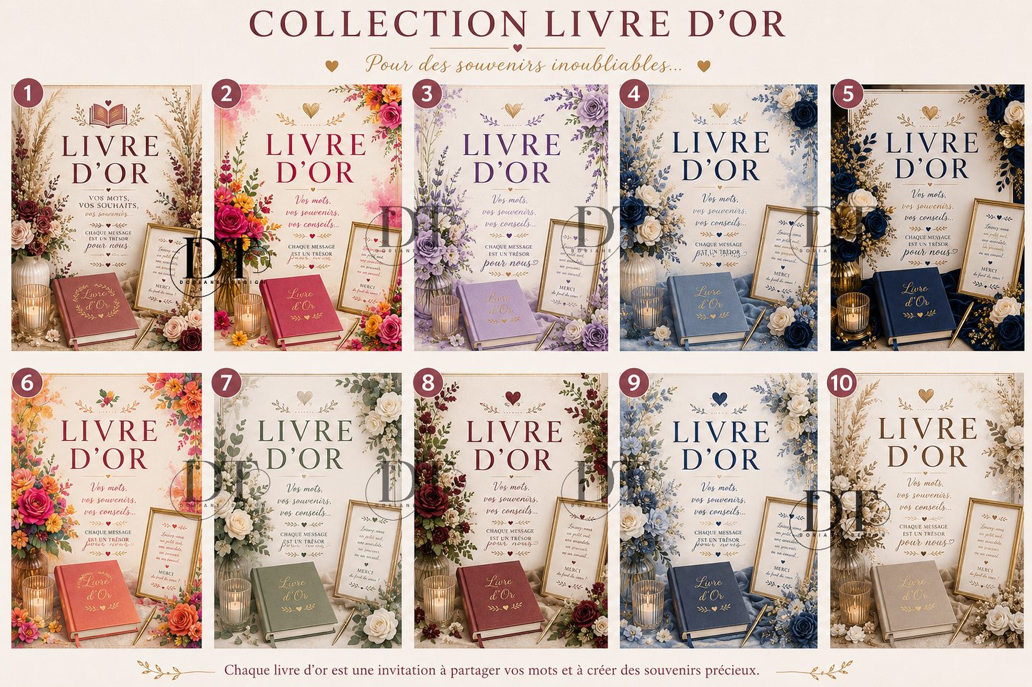 Panneau livre d’or personnalisé différents thèmes affiche livre d’or