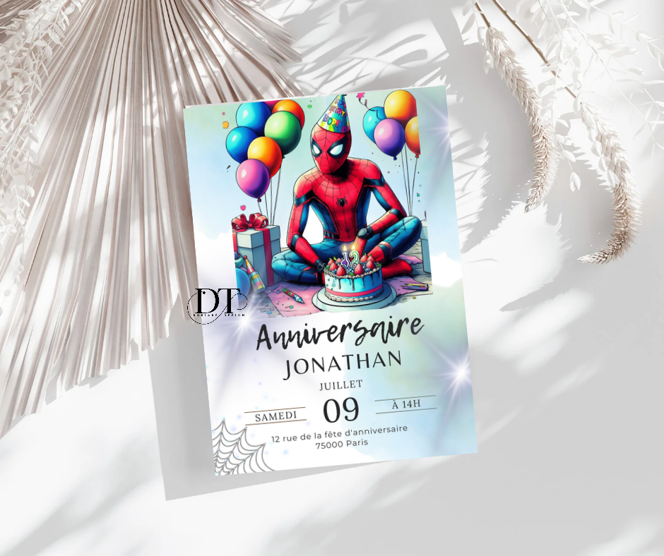 Invitation anniversaire Spider man