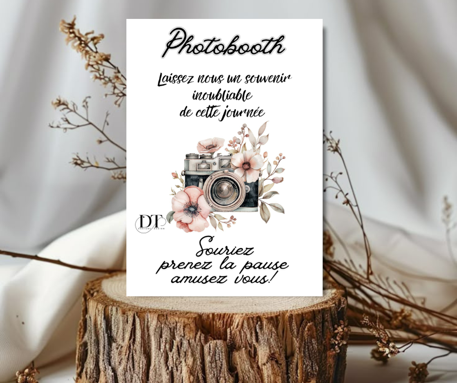 Plaque mariage personnalisé photobooth panneau mariage photo