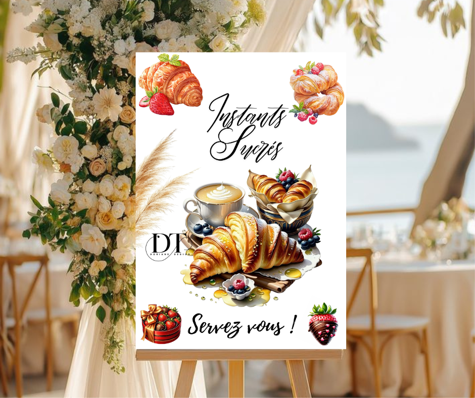 Panneau mariage gourmandise sucrerie affiche décoration événement baptême, communions...