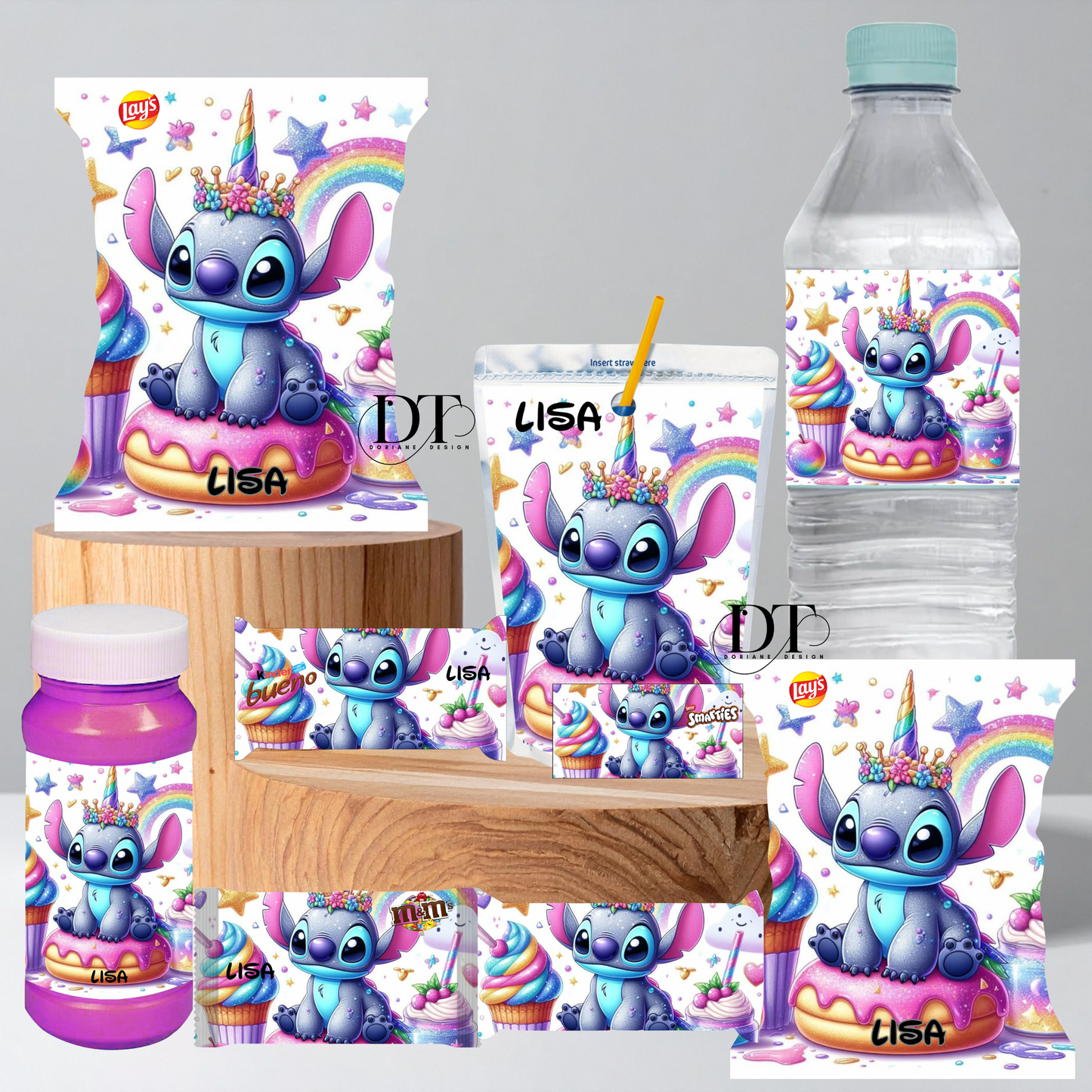 Emballages personnalisés bonbons et chocolats Stitch licorne
