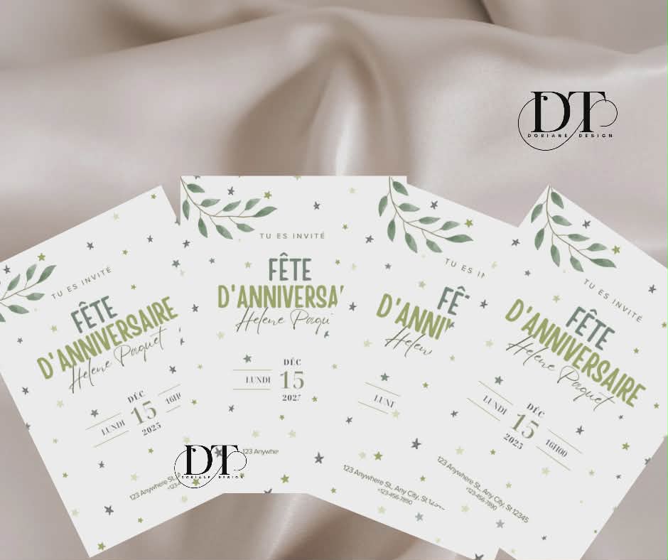 Invitation anniversaire feuillages
