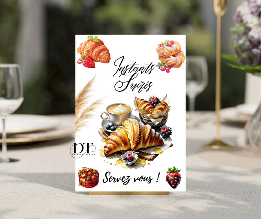 Panneau mariage gourmandise sucrerie affiche décoration événement baptême,  communions...