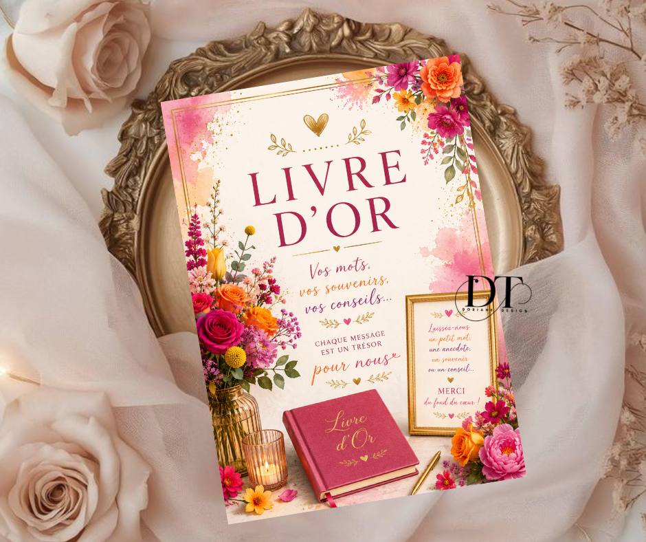 Panneau livre d’or personnalisé différents thèmes affiche livre d’or dolce vita
