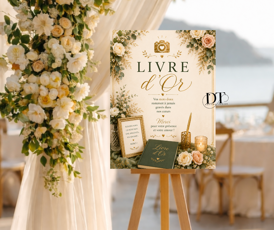 Panneau livre d’or personnalisé différents thèmes affiche livre d’or dolce vita
