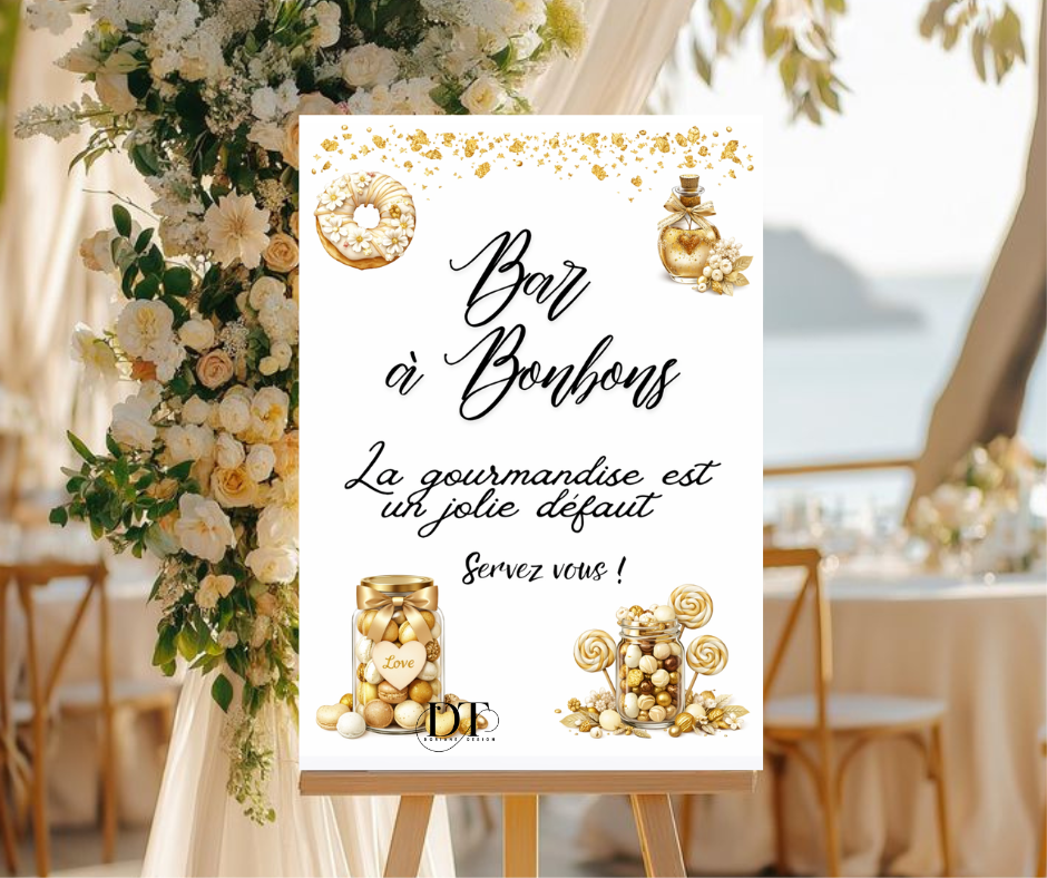 Panneau Mariage Bar à bonbons affiche bapteme bonbons décoration mariage