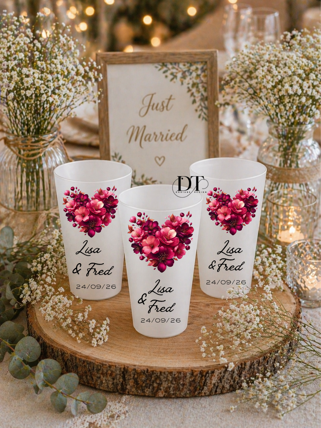Gobelet ecocup personnalisé gobelet mariage personnalisable gobelet cadeau invité mariage , baptême anniversaire