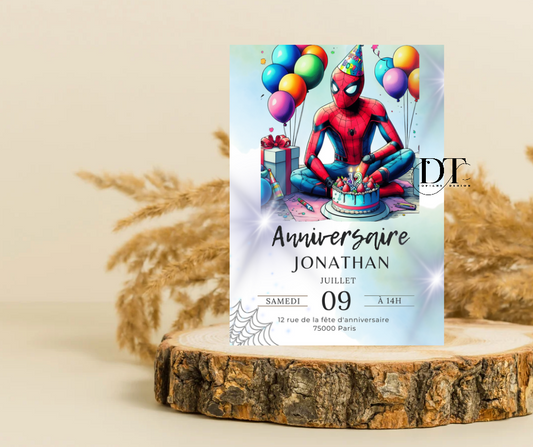 Invitation anniversaire Spider man