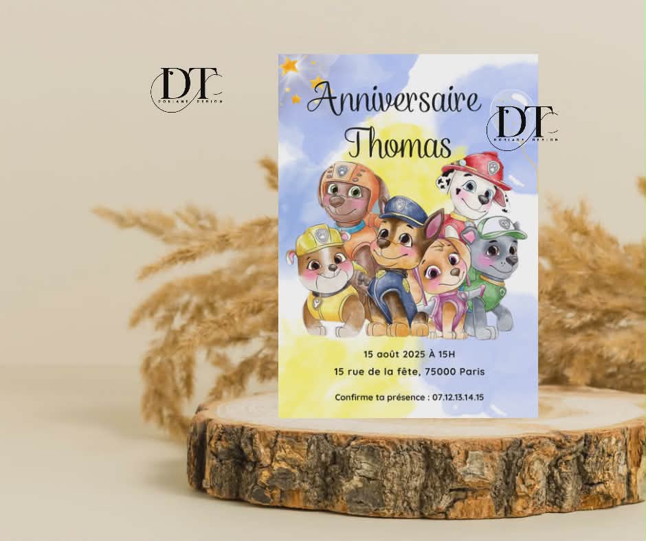 Invitation anniversaire Patpatrouille