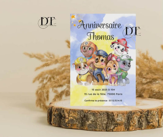 Invitation anniversaire Patpatrouille