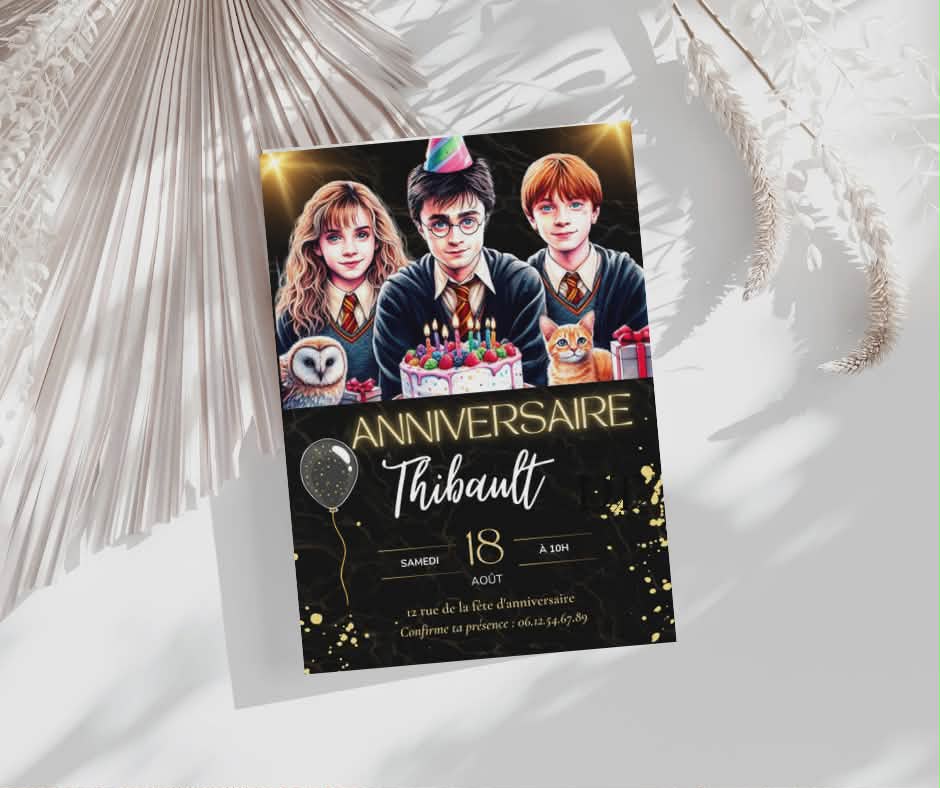 Invitation anniversaire Harry Potter