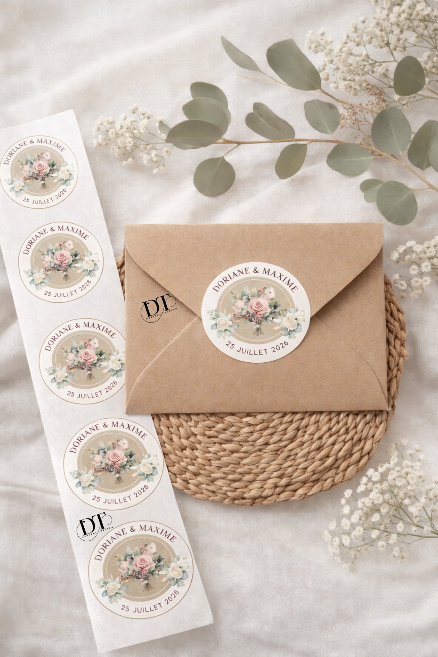 Étiquettes personnalisables mariage – stickers personnalisés waterproof autocollantes – autocollants pour gobelets, flûtes, invitations, baptême , anniversaire