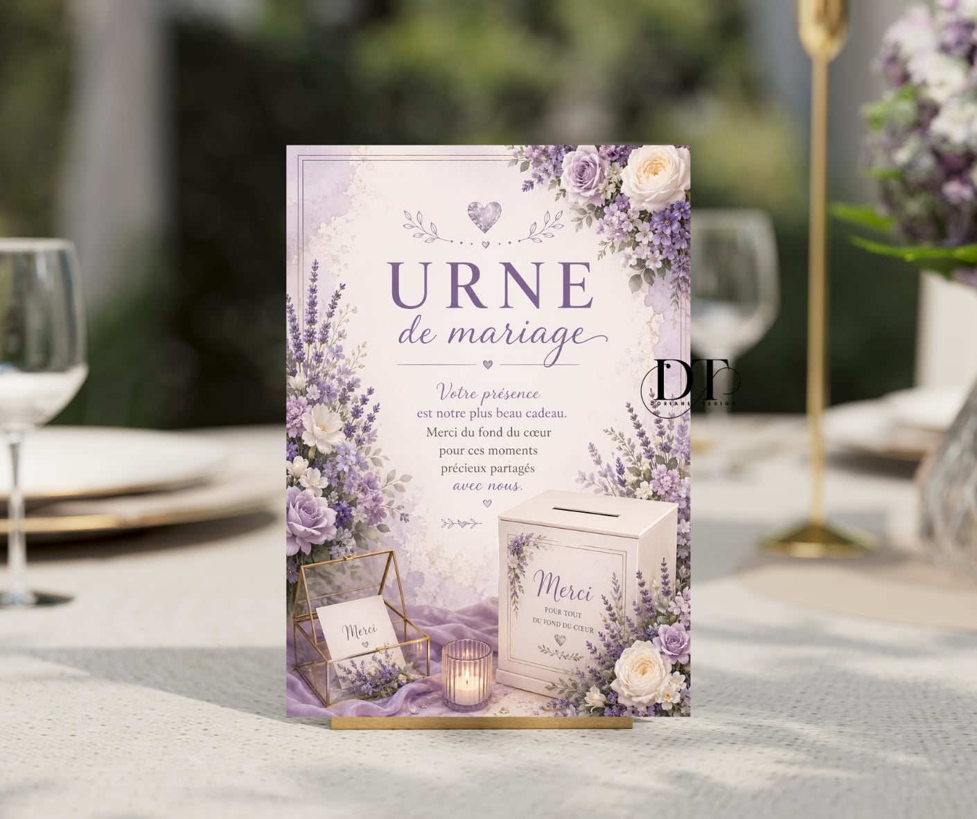 Panneau Urne de mariage personnalisé affiche urne mariage bordeau