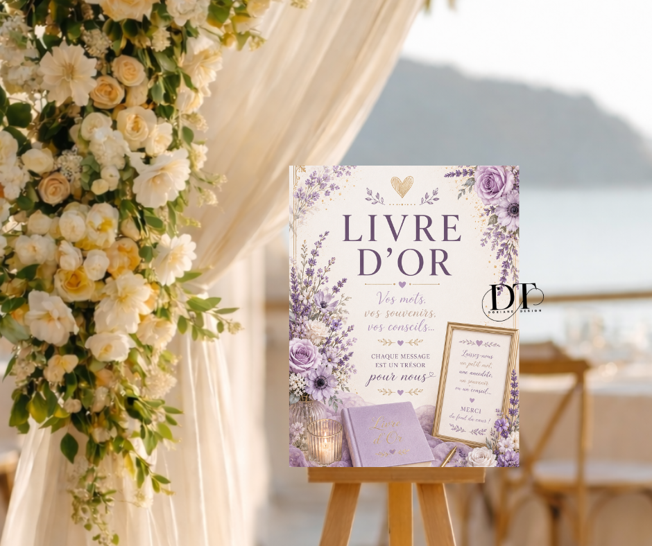 Panneau livre d’or personnalisé différents thèmes affiche livre d’or dolce vita
