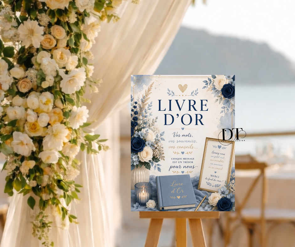 Panneau livre d’or personnalisé différents thèmes affiche livre d’or dolce vita