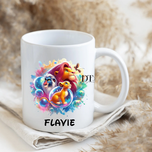 Mug personnalisé Roi lion coloré