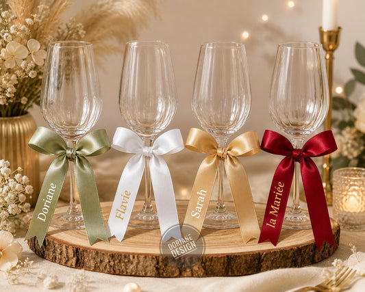 Ruban personnalisé prenoms marque place ruban personnalisable mariage , baptême,  communions,  anniversaire