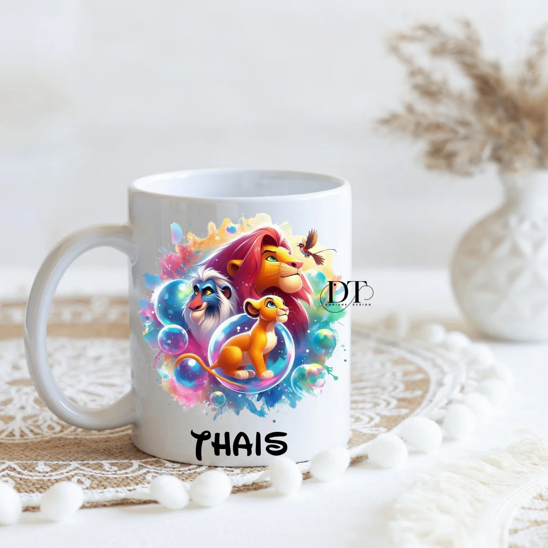 Mug personnalisé Roi lion coloré
