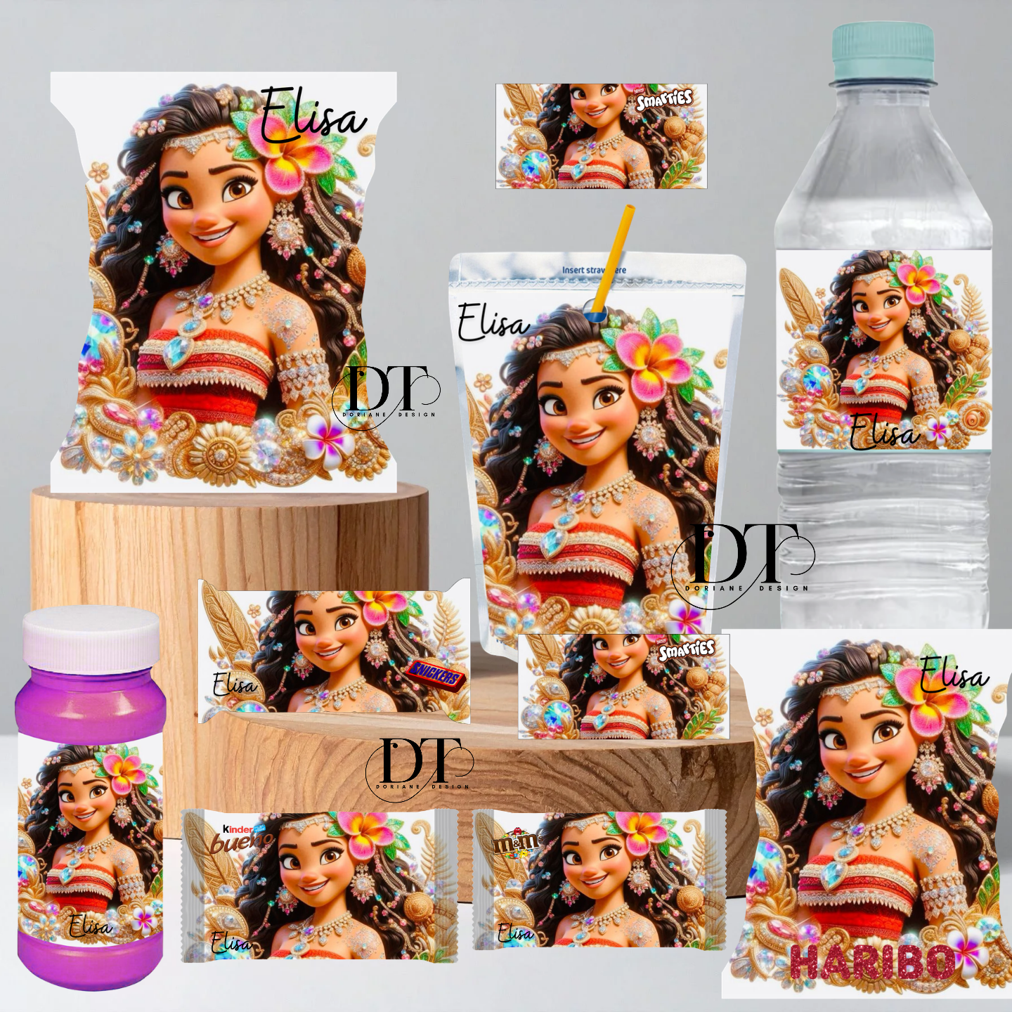 Emballages personnalisés bonbons et chocolats Moana