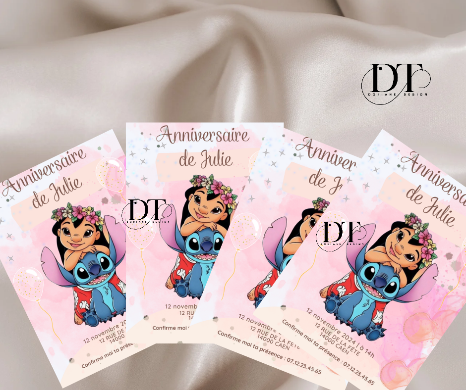 Invitation anniversaire Lilo et Stitch