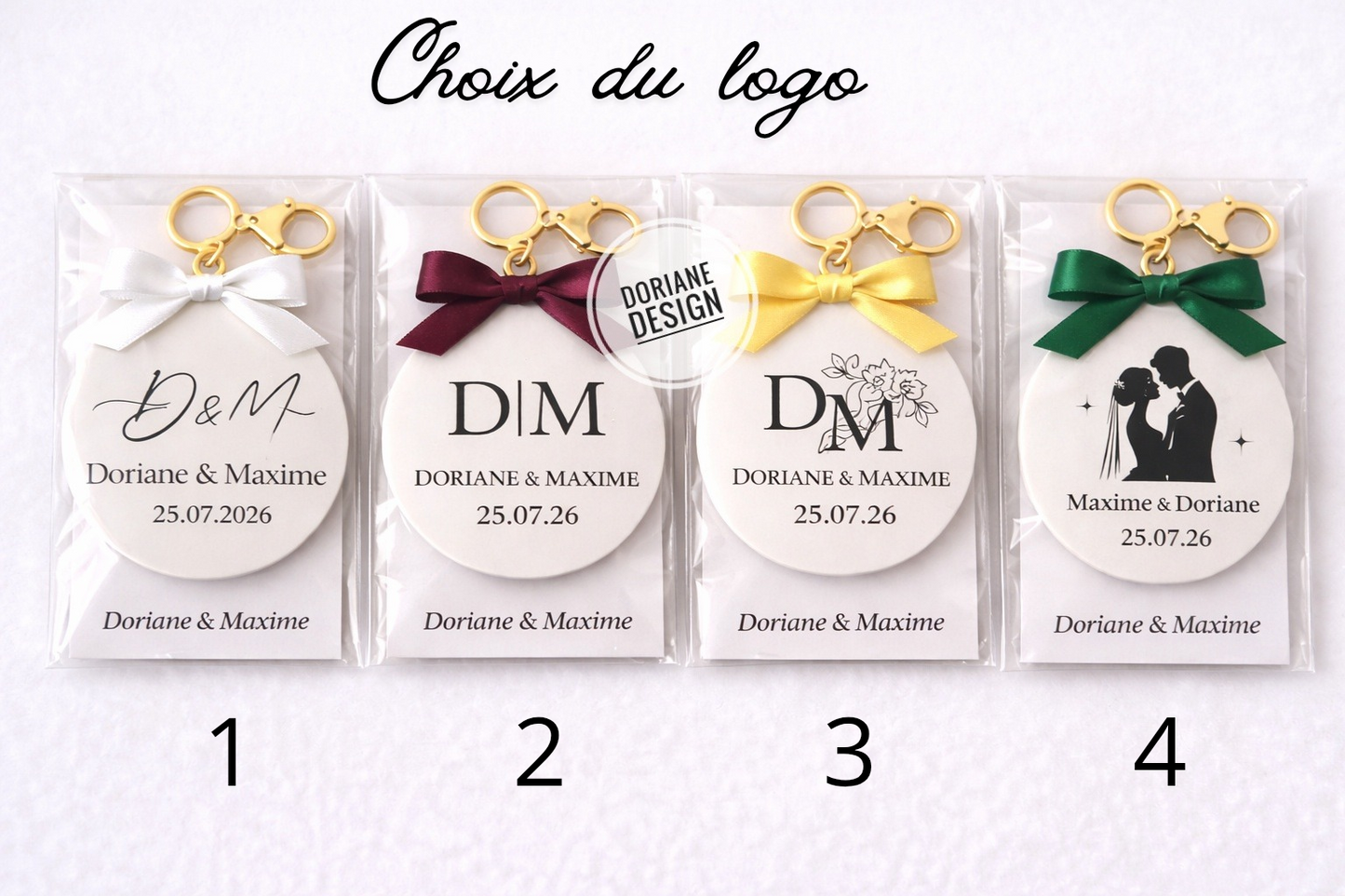 Porte-clé mariage personnalisé | Cadeau invités mariage  Porte clé avec prénoms et date | Cadeau témoin invité | Souvenir mariage chic Cadeau invité bapteme , anniversaire.. porte clé initial