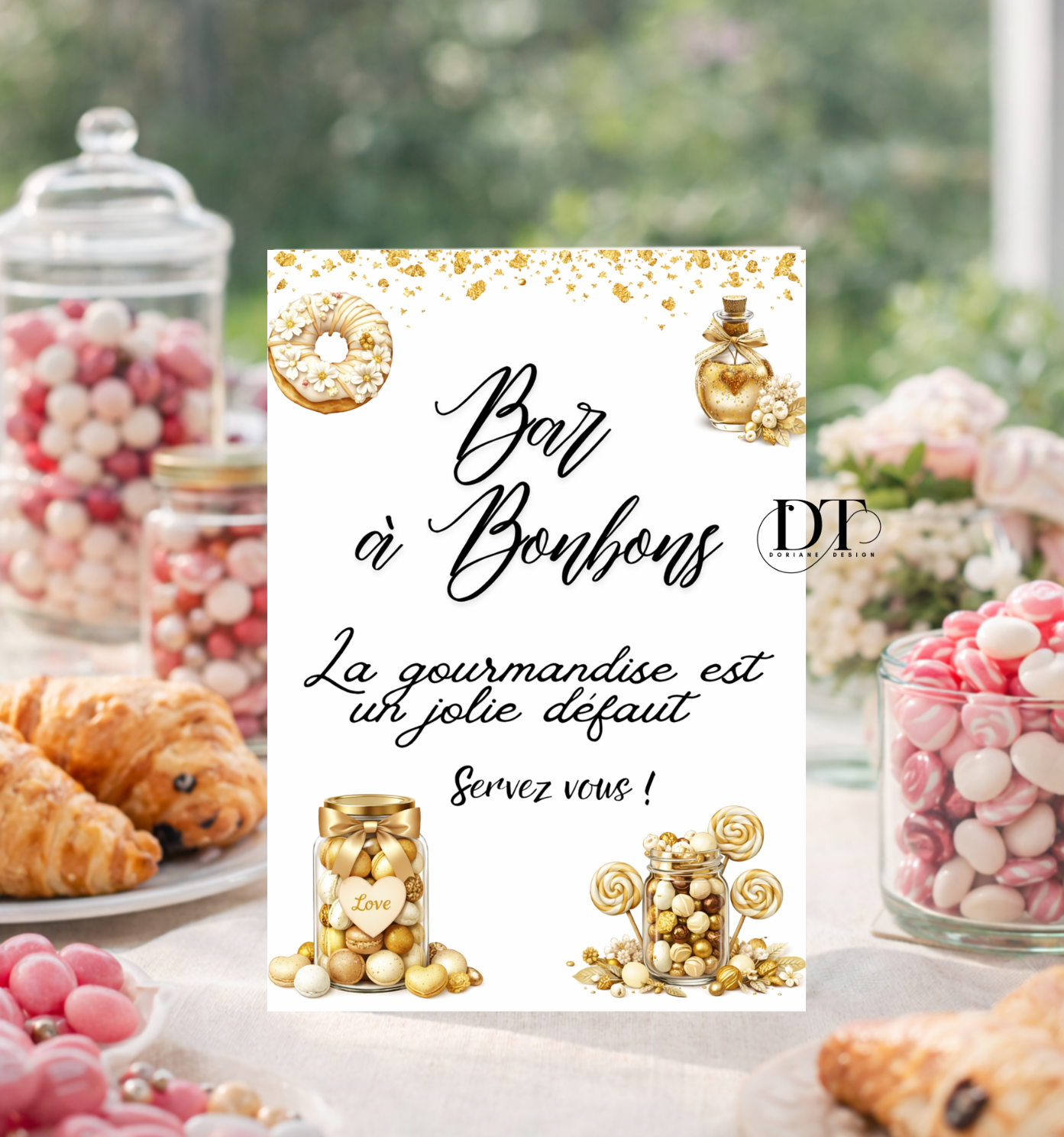 Panneau Mariage Bar à bonbons affiche bapteme bonbons décoration mariage
