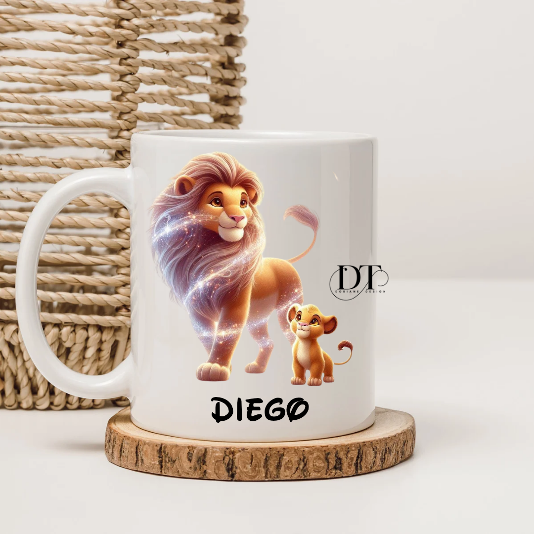 Mug personnalisé Simba Mufasa Roi lion