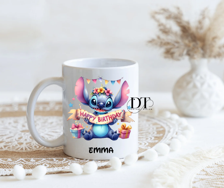 Mug personnalisé Anniversaire Stitch