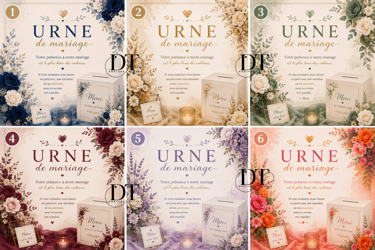 Panneau Urne de mariage personnalisé affiche urne mariage bordeau