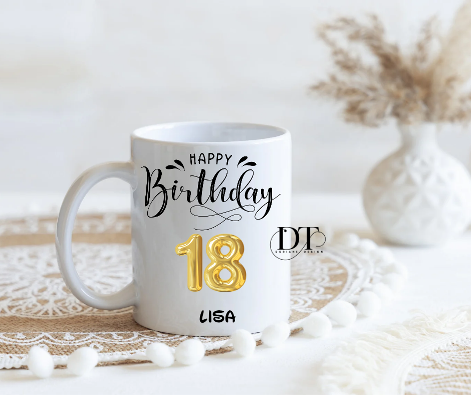 Mug personnalisé Anniversaire 18 ans