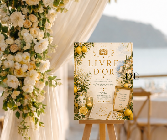 Panneau livre d’or personnalisé différents thèmes affiche livre d’or dolce vita