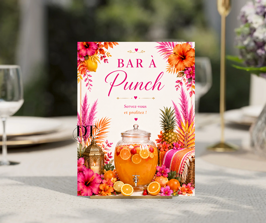 Panneau Bar à Punch personnalisé différents thèmes
