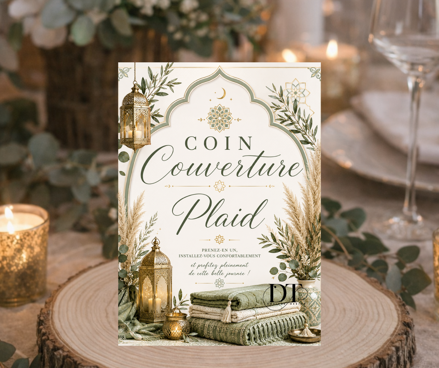 Panneau coin plaid / couvertures affiche personnalisée plaid mariage , anniversaire,  baptême