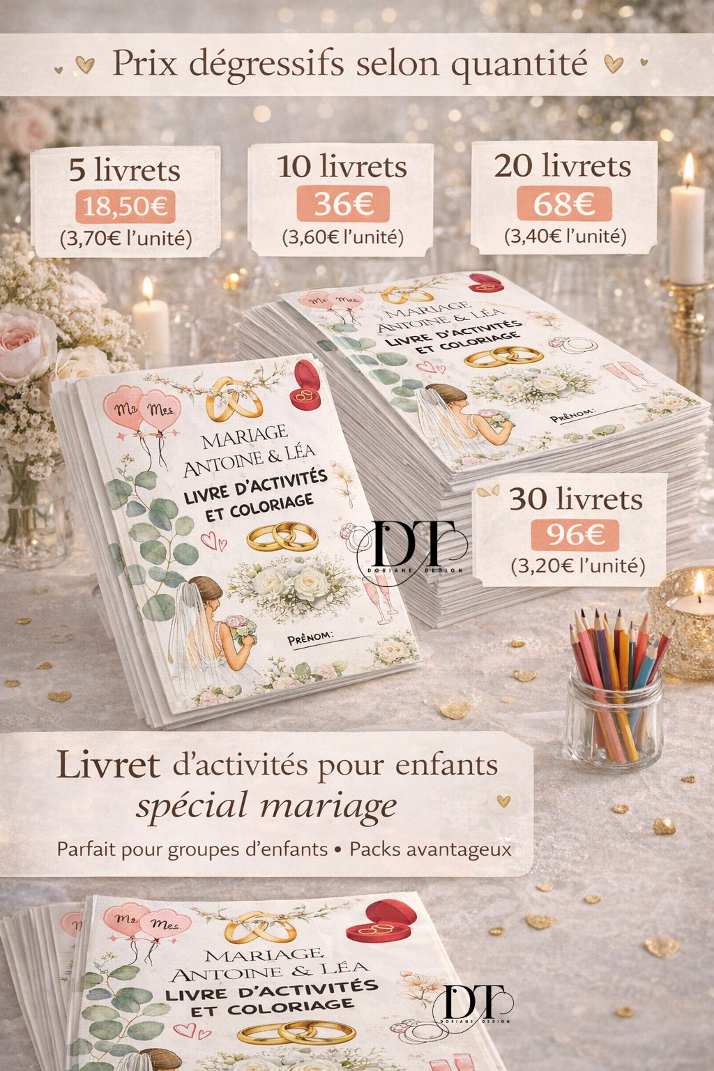 Livret d’activités mariage enfant imprimé – 15 pages jeux & coloriage – Kit enfants mariage – Animation enfants mariage – Cadeau invités enfants mariage