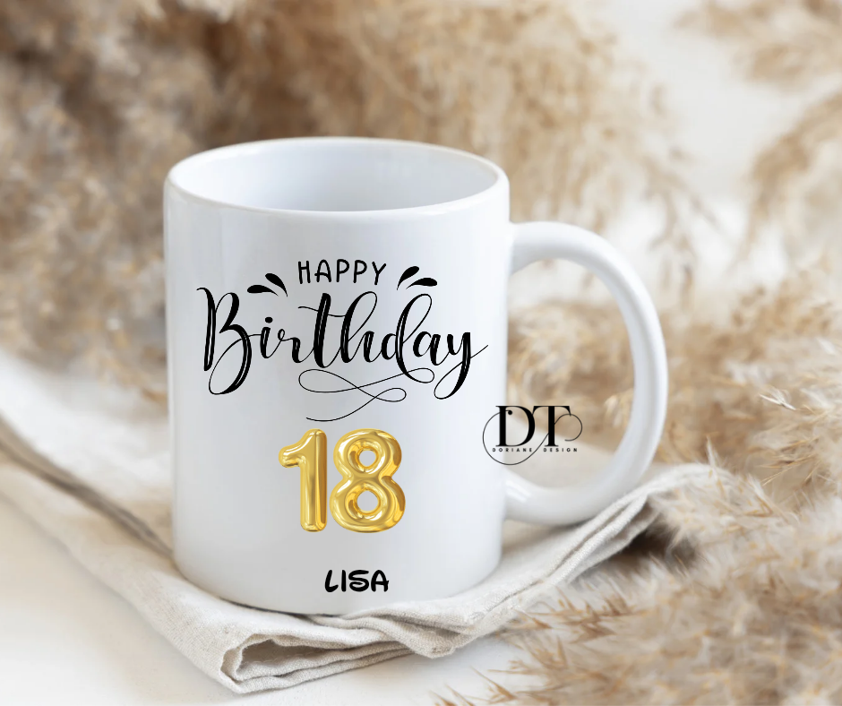 Mug personnalisé Anniversaire 18 ans