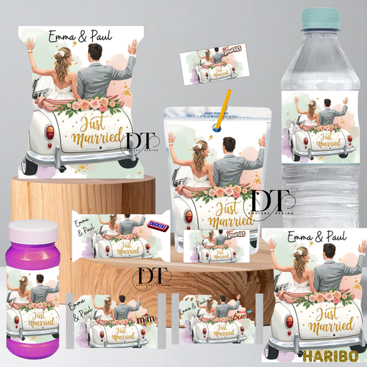 Emballages mariage Bonbons et chocolat décoration mariage just married
