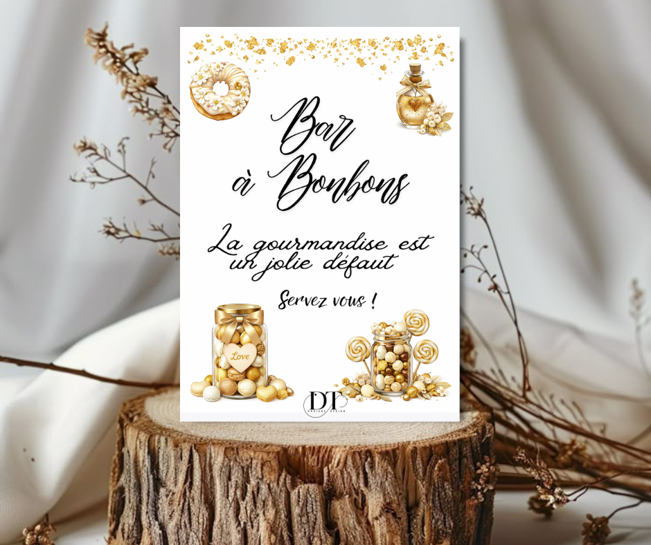 Panneau Mariage Bar à bonbons affiche bapteme bonbons décoration mariage