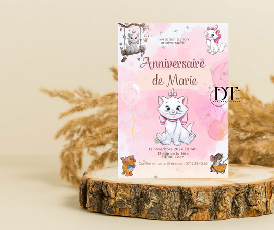 Invitation anniversaire Marie Aristochat