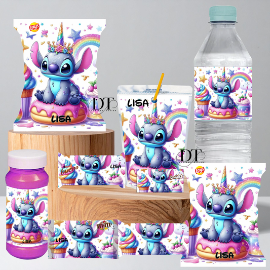 Emballages personnalisés bonbons et chocolats Stitch licorne