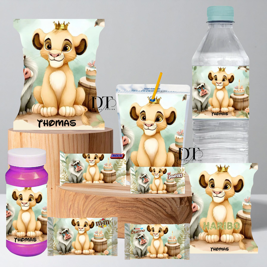 Emballages personnalisés bonbons et chocolats Simba Roi lion